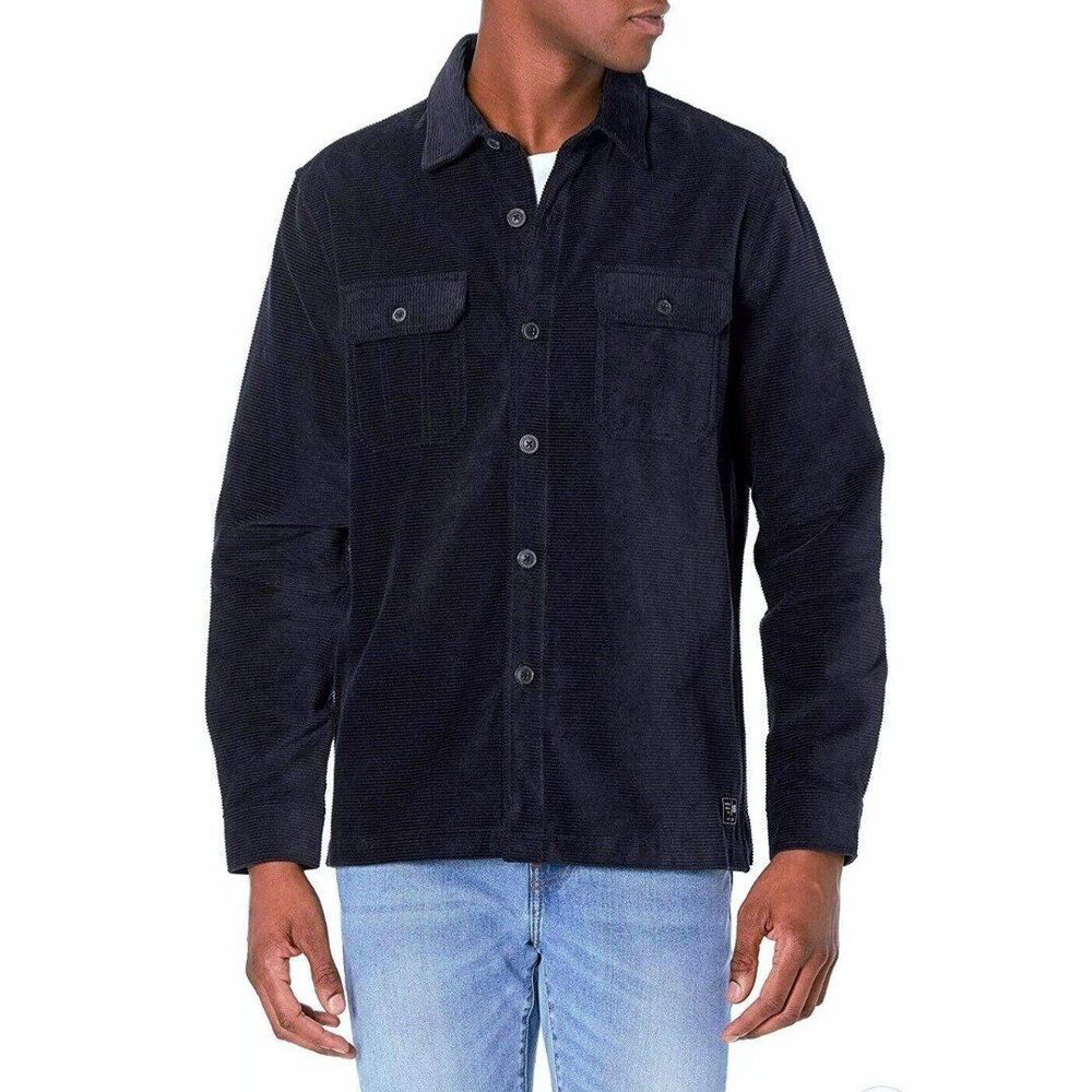 UNIONBAY Shirt Men's Sz M Corduroy Long Sleeve Button Up Shacket Cotton Blue NWT